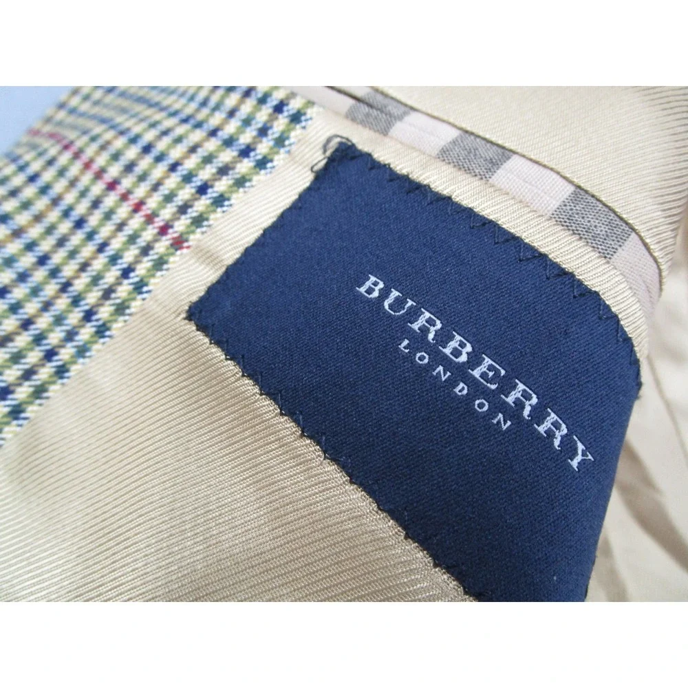 Burberry London Kensington Wool Silk Blazer Sport Coat 44R Gun Club Check Plaid - Picture 2 of 16